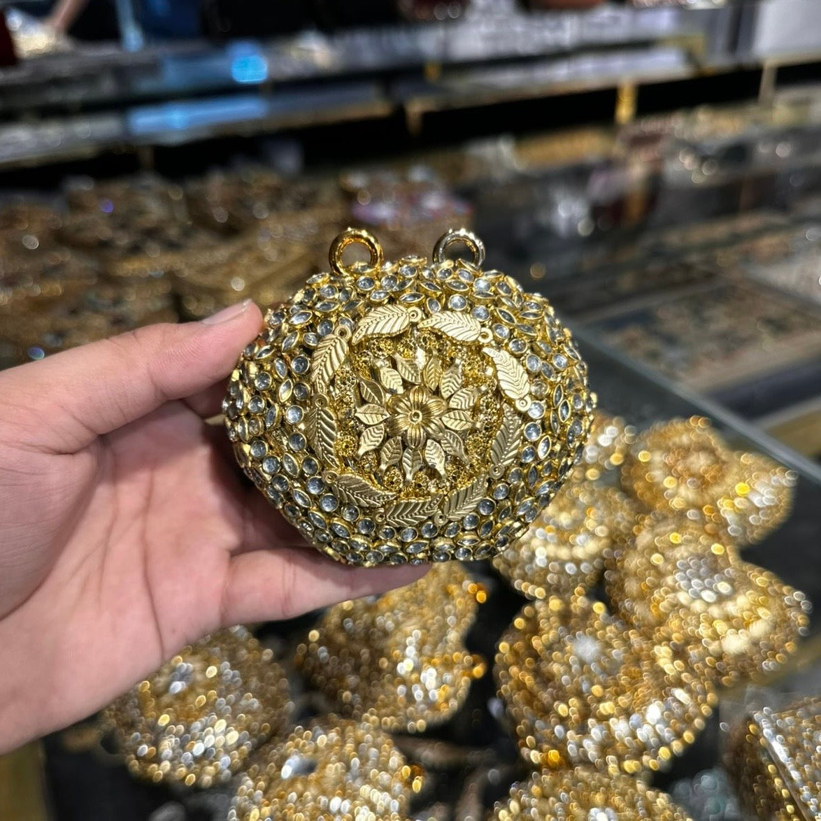 SMALL TURKISH KUNDAN CLUTCH (TKC-0840)