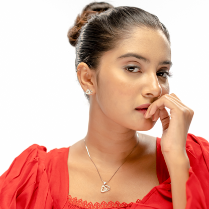 Eternal Hearts Silver Pendant Set