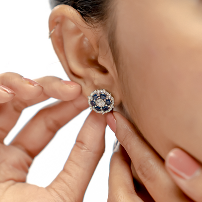 Royal Blue Sapphire  Pendant Set