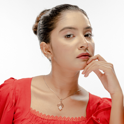 Kite Lattice Silver Pendant Set
