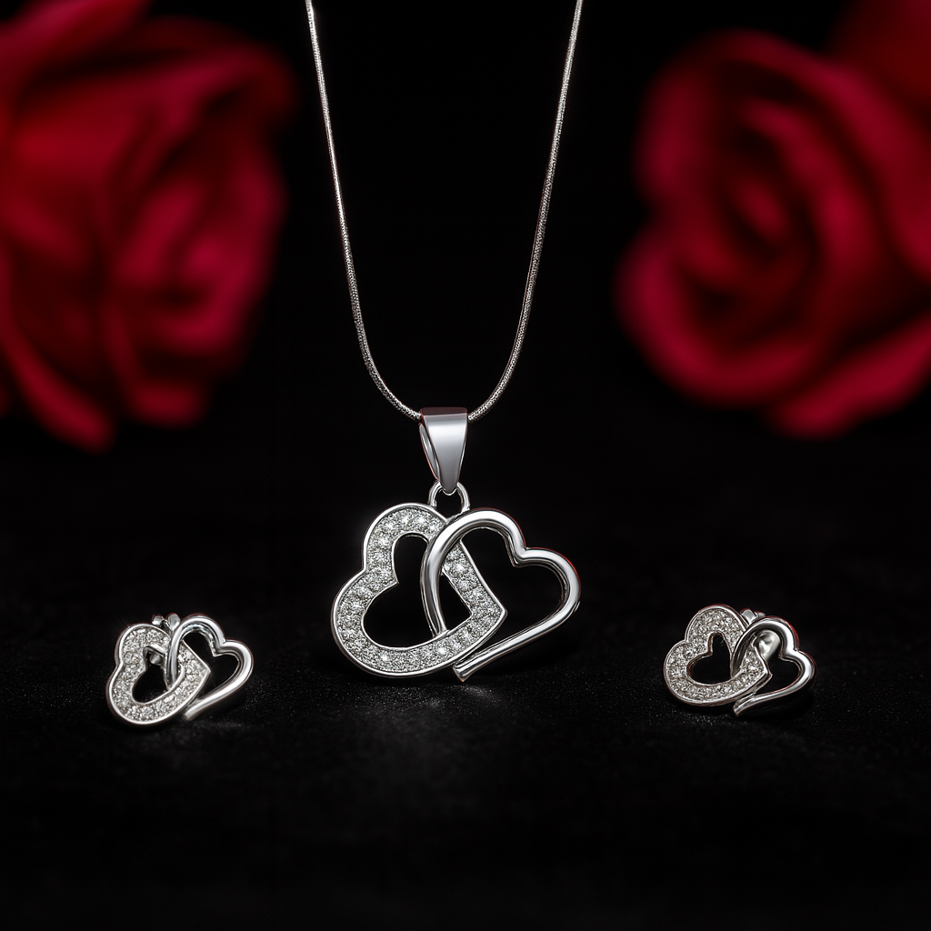 Eternal Hearts Silver Pendant Set